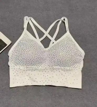 Yoga Exercise Women's Tank Top rhinestones camis