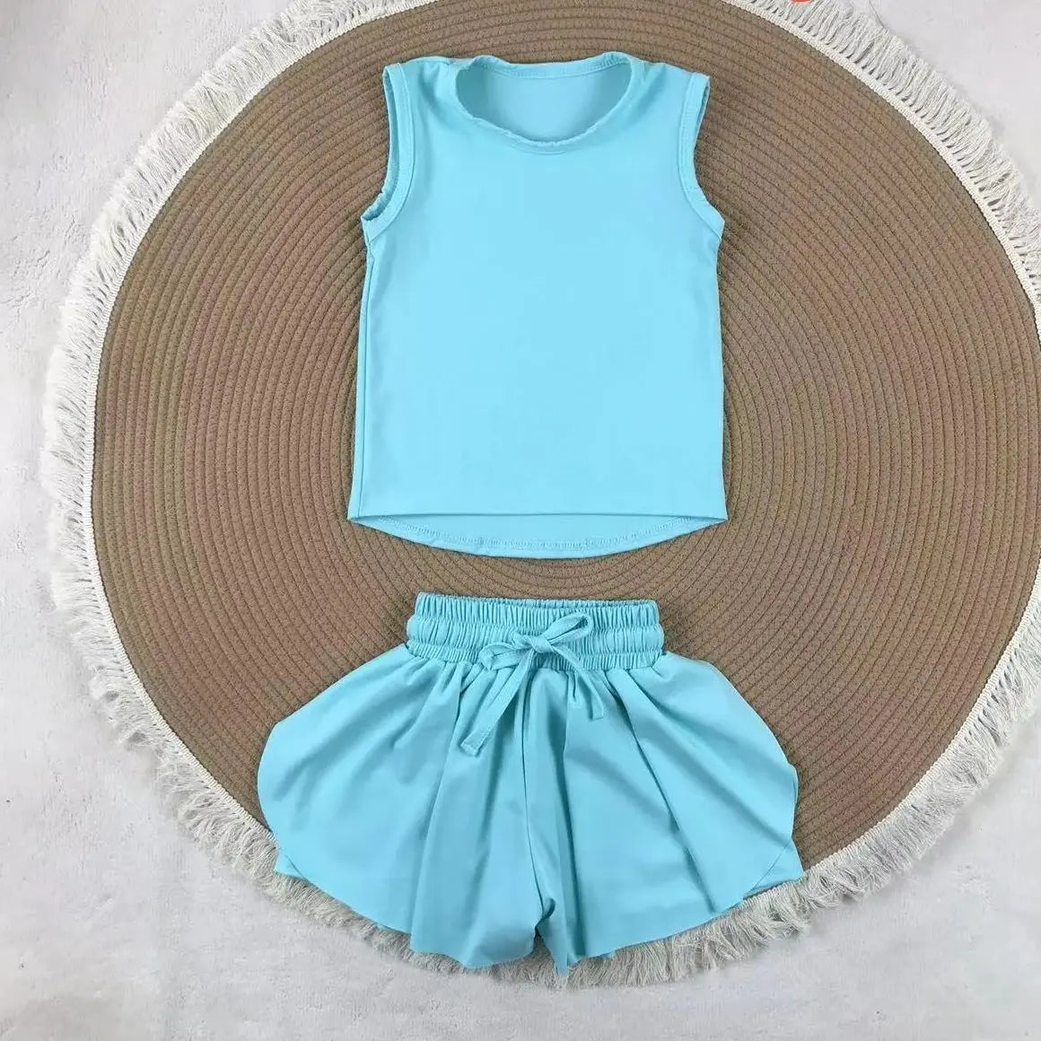 Activewear Clothing Girls Yoga Set 2-8 Years Back Shorts Skirt Nylon Spandex Cute Sport Outfit Breathable Activewear for Toddler