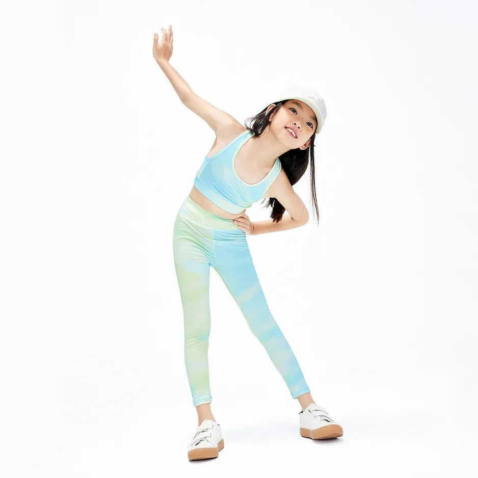 Girls Quick Dry Sports Set Kids Workout Running Yoga Sets Outfits High Stretch Breathable Training 2 Pieces Fitness Clothing
