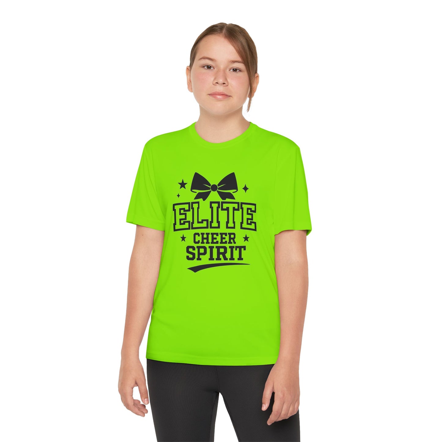 Elite Cheer Spirit Youth Tee, Cheerleading Shirt, Competition T-Shirt, Youth Sports Wear, Team Apparel, Gift for Cheerleaders
