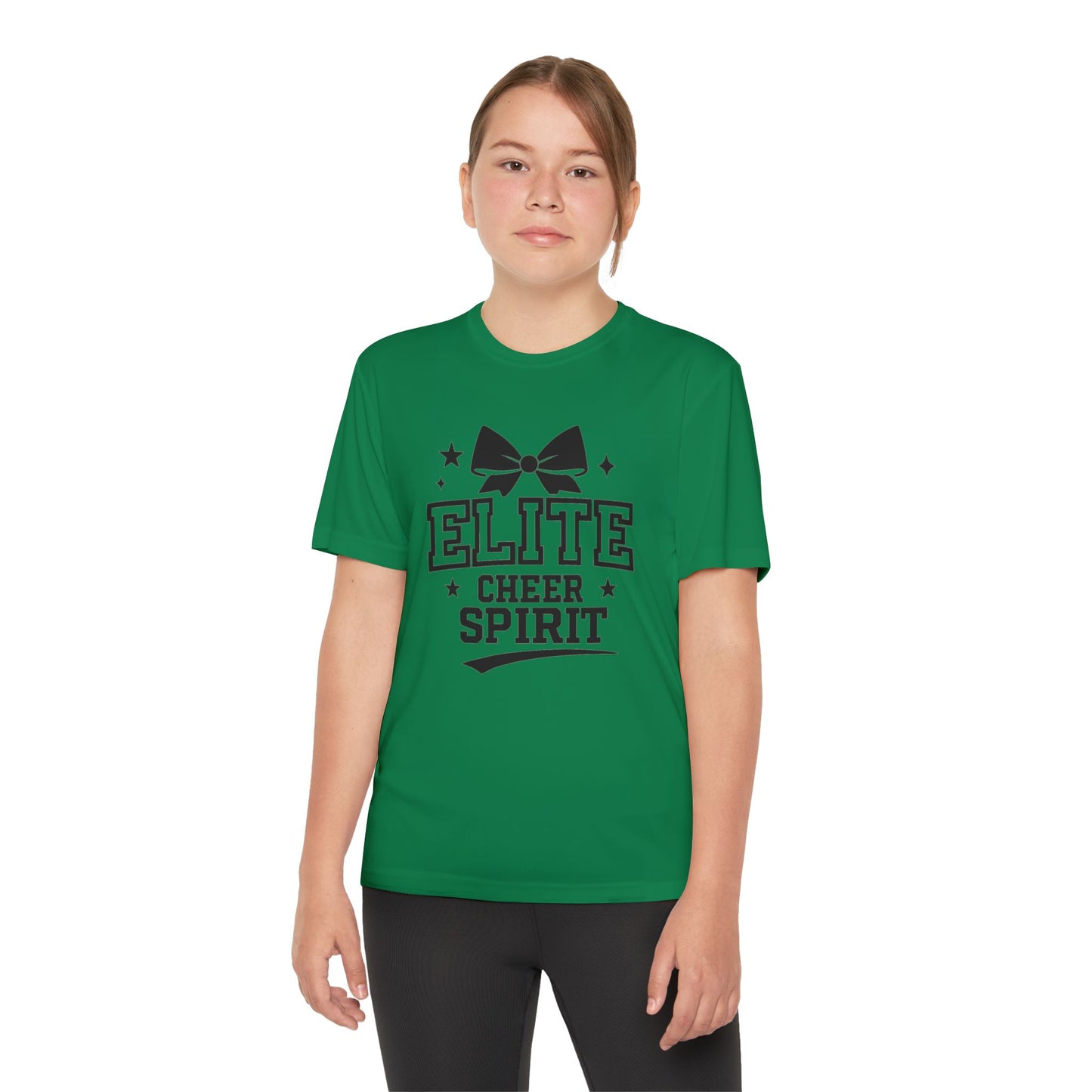 Elite Cheer Spirit Youth Tee, Cheerleading Shirt, Competition T-Shirt, Youth Sports Wear, Team Apparel, Gift for Cheerleaders