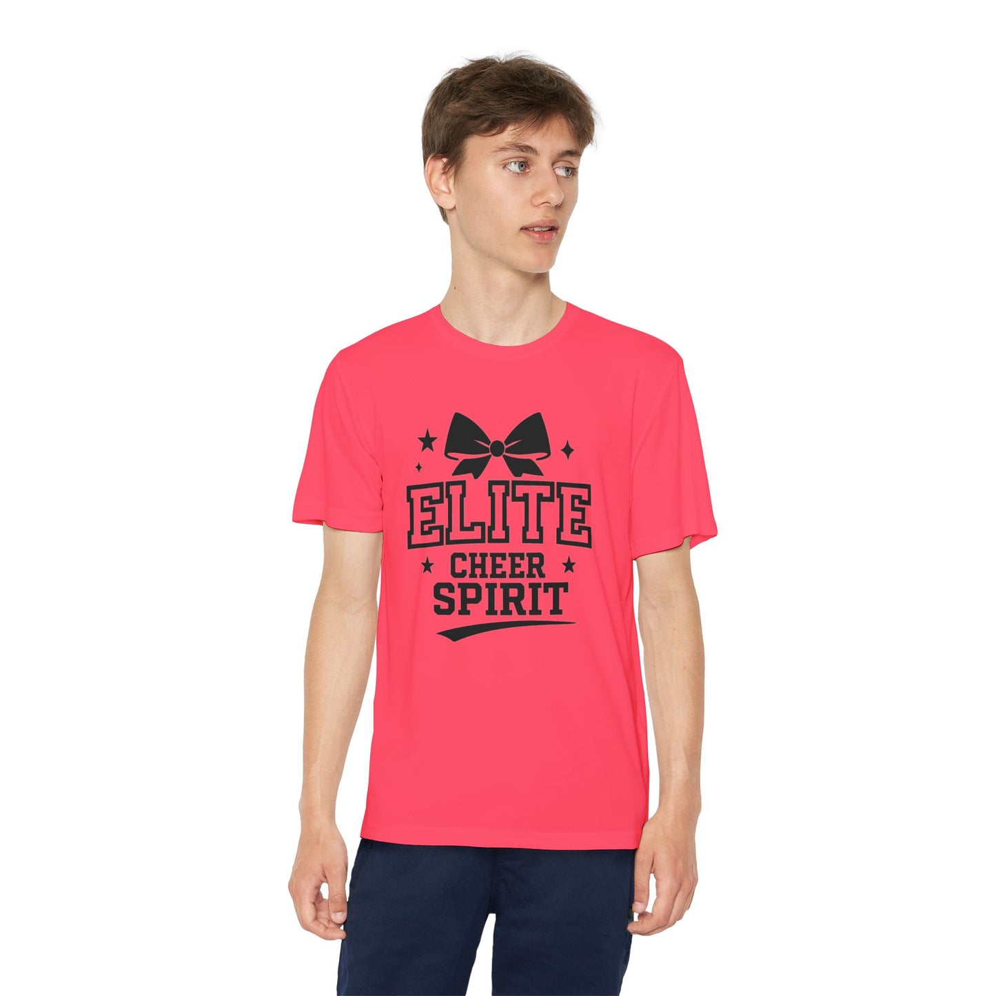 Elite Cheer Spirit Youth Tee, Cheerleading Shirt, Competition T-Shirt, Youth Sports Wear, Team Apparel, Gift for Cheerleaders
