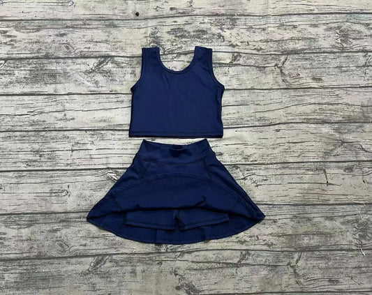 4.01 Baby Girls Clothes Sleeveless Top With Skirt Have Shorts Under Set Kids Yoga Outfits