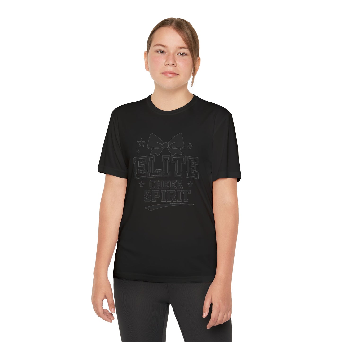 Elite Cheer Spirit Youth Tee, Cheerleading Shirt, Competition T-Shirt, Youth Sports Wear, Team Apparel, Gift for Cheerleaders
