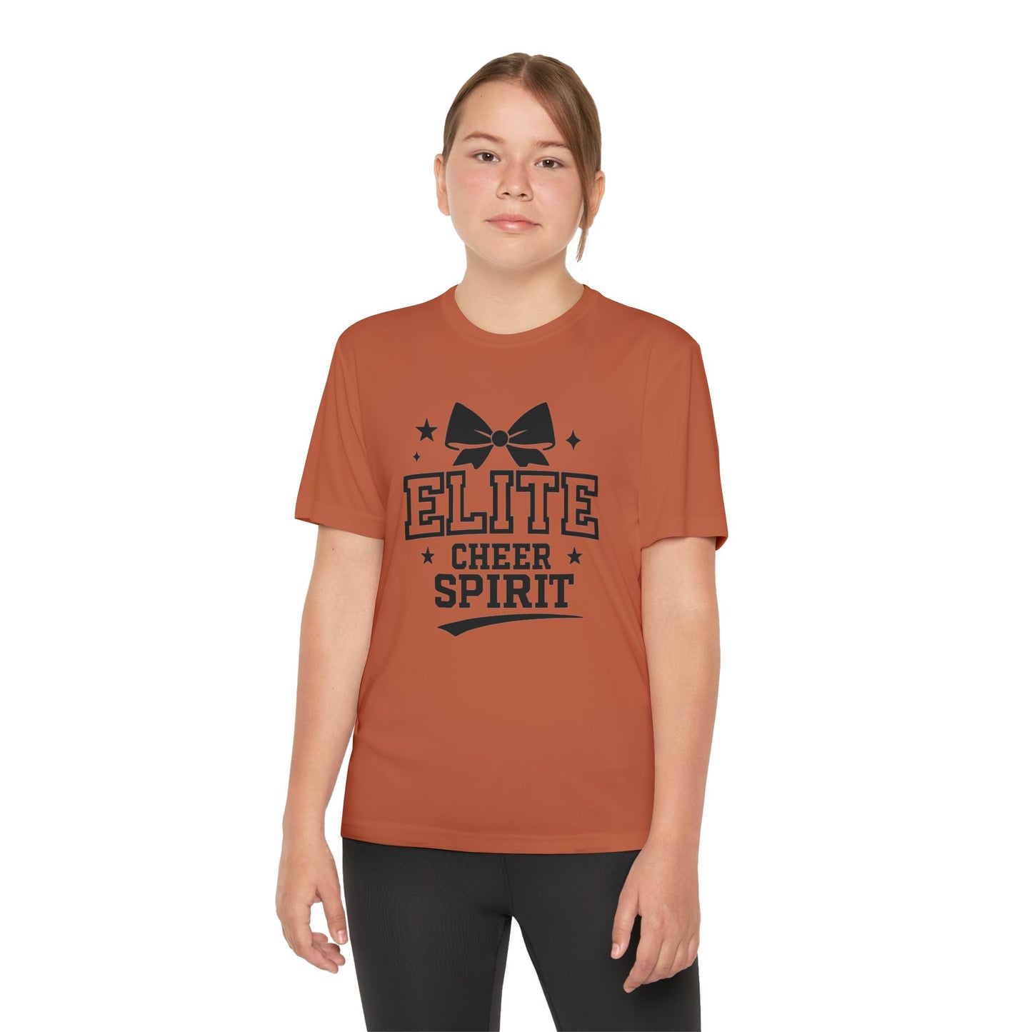 Elite Cheer Spirit Youth Tee, Cheerleading Shirt, Competition T-Shirt, Youth Sports Wear, Team Apparel, Gift for Cheerleaders