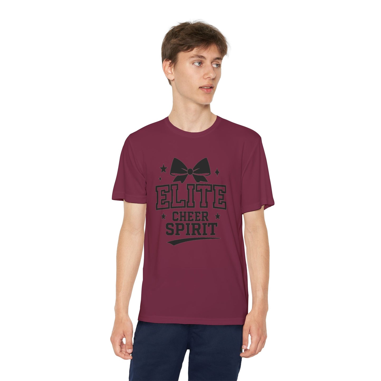 Elite Cheer Spirit Youth Tee, Cheerleading Shirt, Competition T-Shirt, Youth Sports Wear, Team Apparel, Gift for Cheerleaders