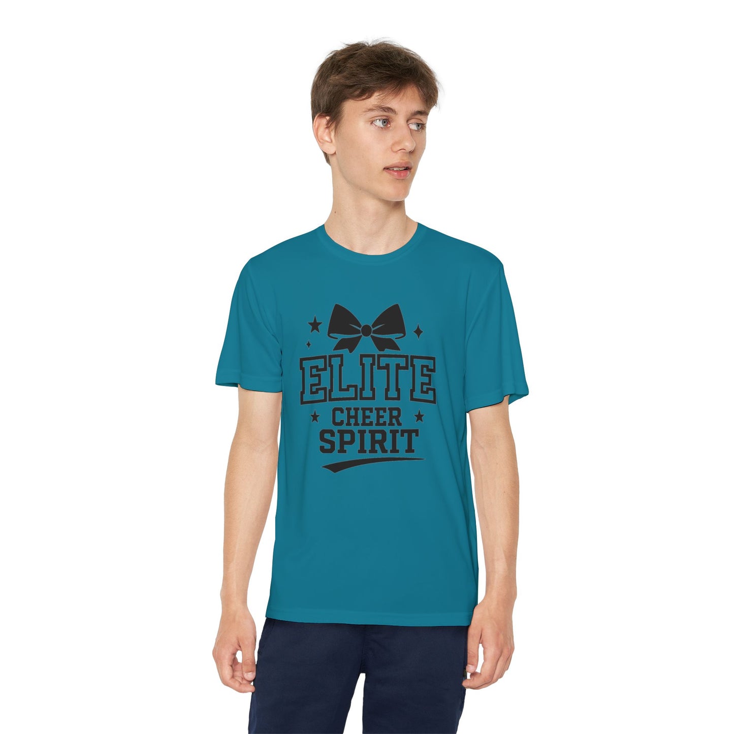Elite Cheer Spirit Youth Tee, Cheerleading Shirt, Competition T-Shirt, Youth Sports Wear, Team Apparel, Gift for Cheerleaders