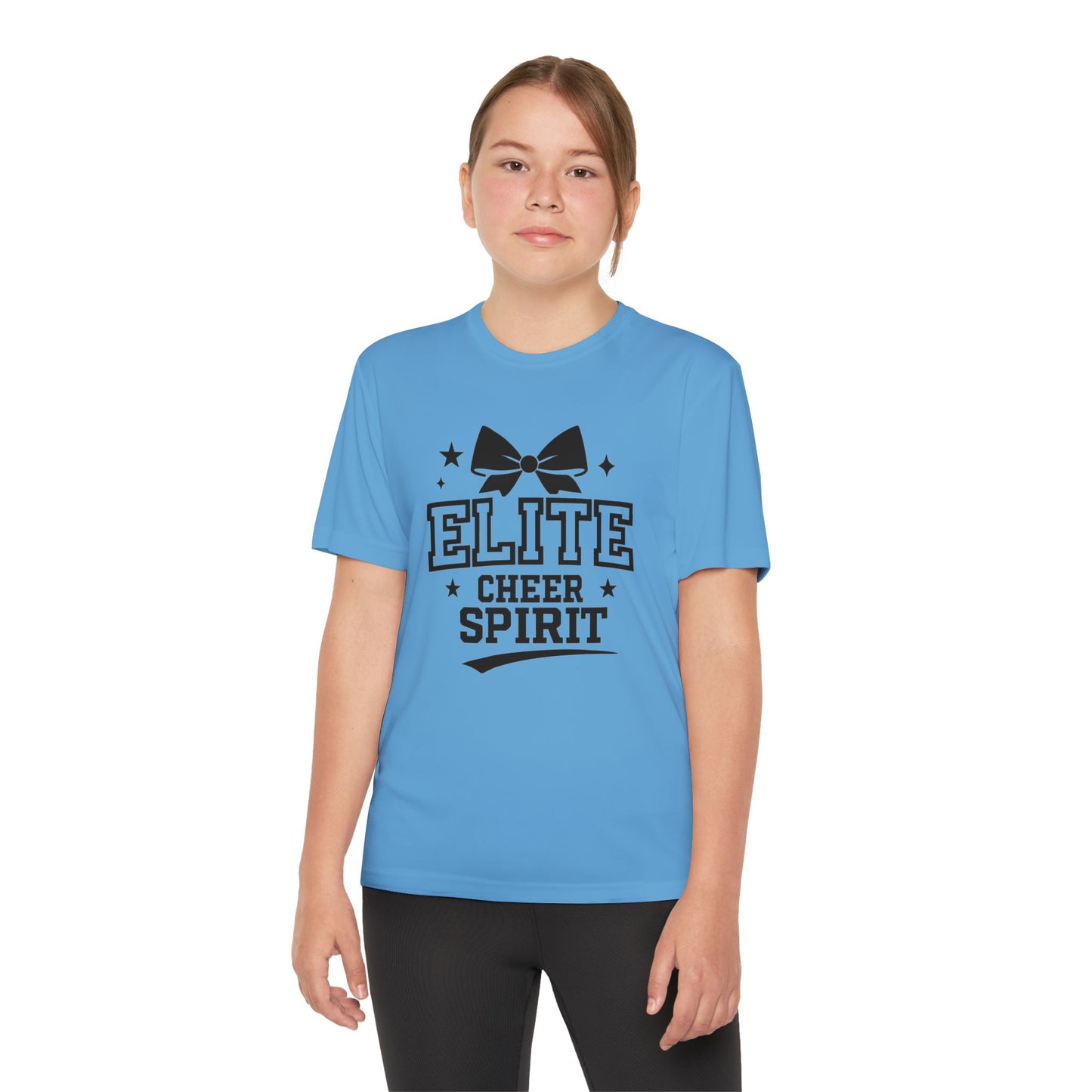 Elite Cheer Spirit Youth Tee, Cheerleading Shirt, Competition T-Shirt, Youth Sports Wear, Team Apparel, Gift for Cheerleaders