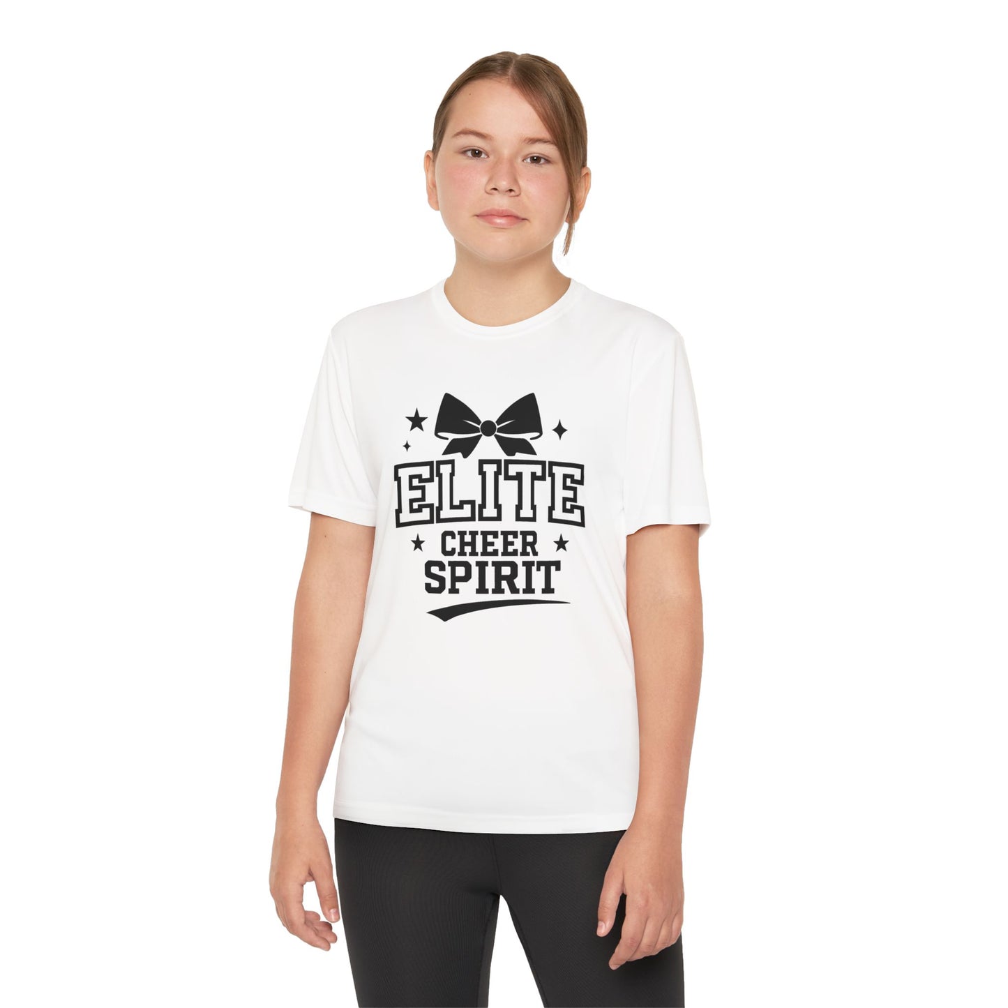 Elite Cheer Spirit Youth Tee, Cheerleading Shirt, Competition T-Shirt, Youth Sports Wear, Team Apparel, Gift for Cheerleaders