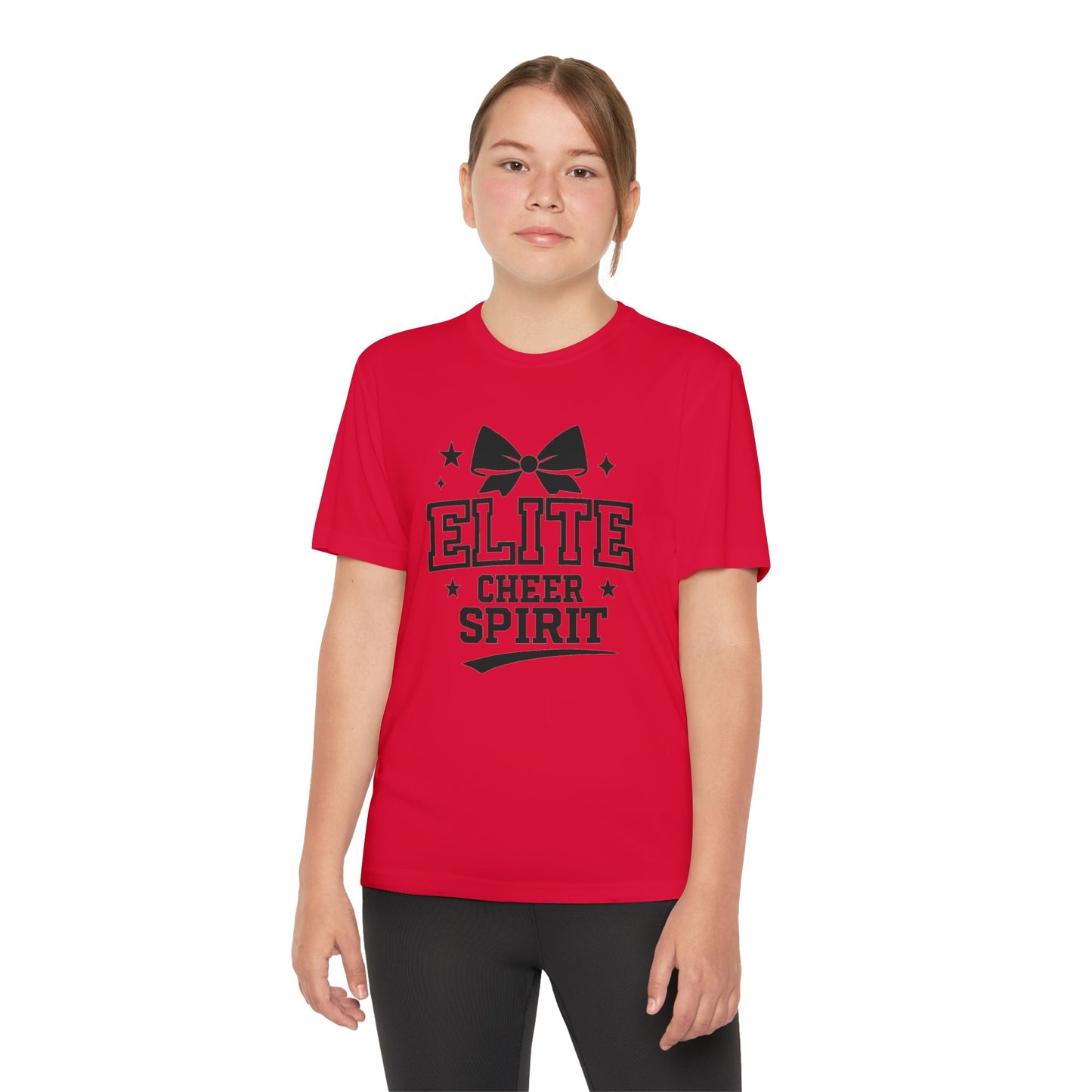 Elite Cheer Spirit Youth Tee, Cheerleading Shirt, Competition T-Shirt, Youth Sports Wear, Team Apparel, Gift for Cheerleaders