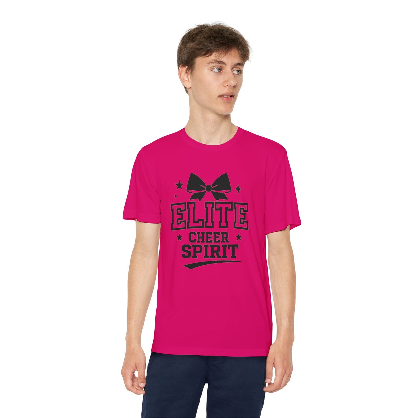 Elite Cheer Spirit Youth Tee, Cheerleading Shirt, Competition T-Shirt, Youth Sports Wear, Team Apparel, Gift for Cheerleaders