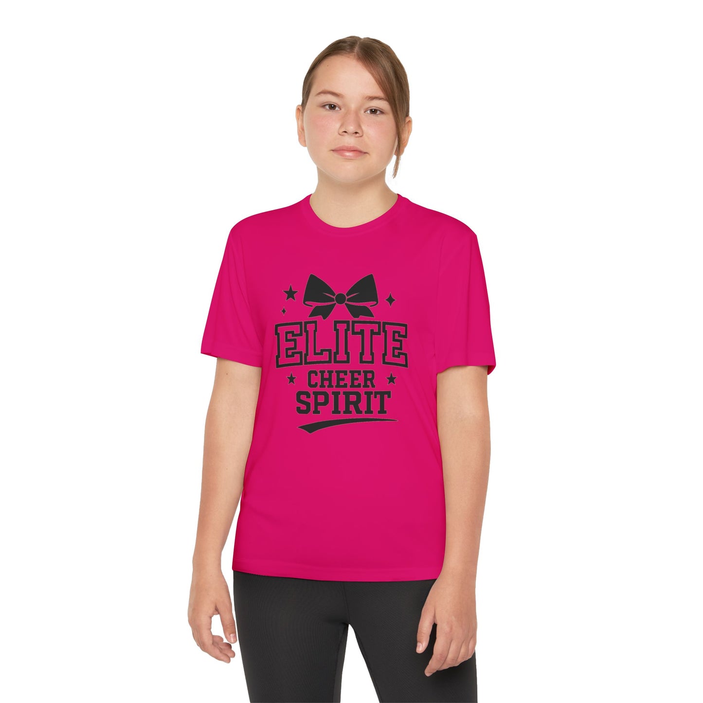 Elite Cheer Spirit Youth Tee, Cheerleading Shirt, Competition T-Shirt, Youth Sports Wear, Team Apparel, Gift for Cheerleaders