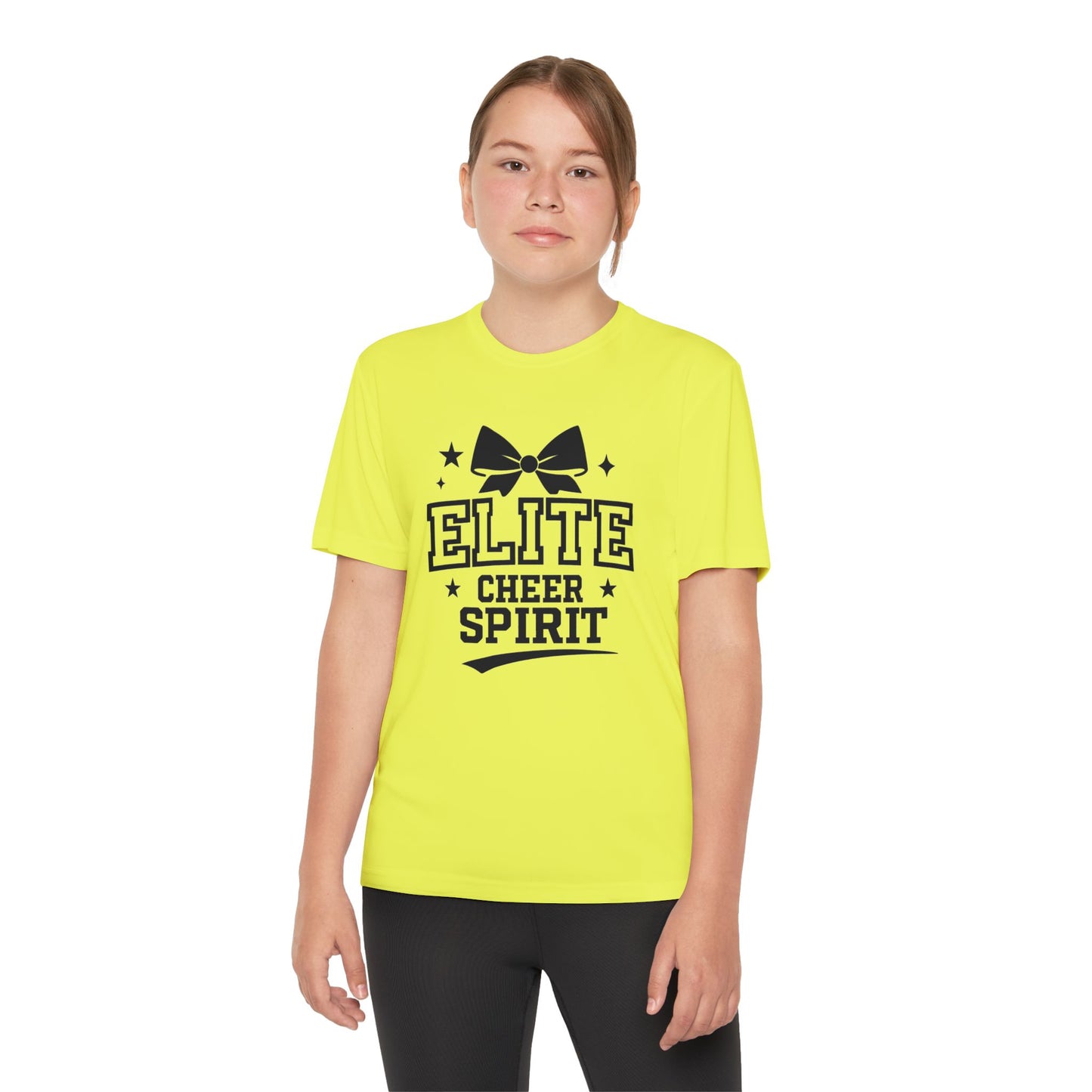 Elite Cheer Spirit Youth Tee, Cheerleading Shirt, Competition T-Shirt, Youth Sports Wear, Team Apparel, Gift for Cheerleaders