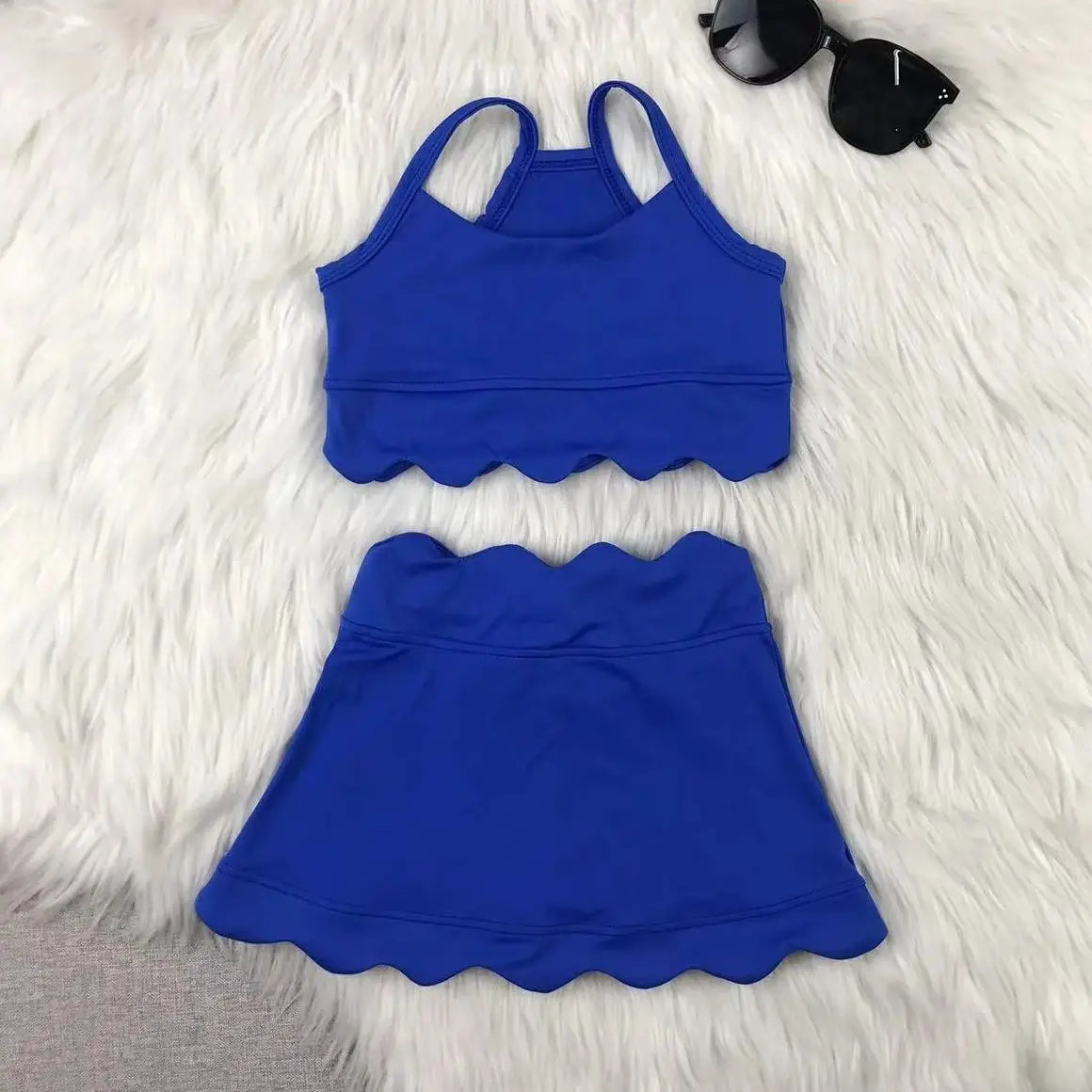 Activewear Clothing Girls Yoga Set 2-8 Years Back Shorts Skirt Nylon Spandex Cute Sport Outfit Breathable Activewear for Toddler