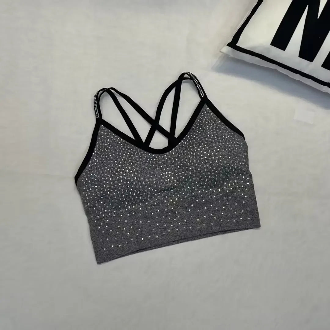 Yoga Exercise  Women's Tank Top rhinestones camis
