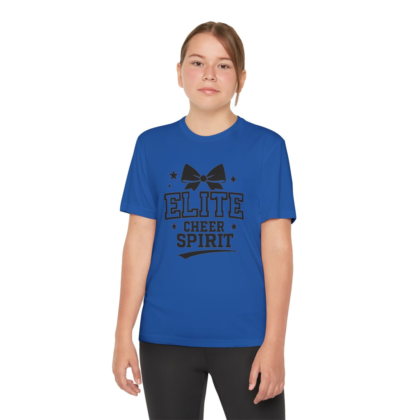 Elite Cheer Spirit Youth Tee, Cheerleading Shirt, Competition T-Shirt, Youth Sports Wear, Team Apparel, Gift for Cheerleaders