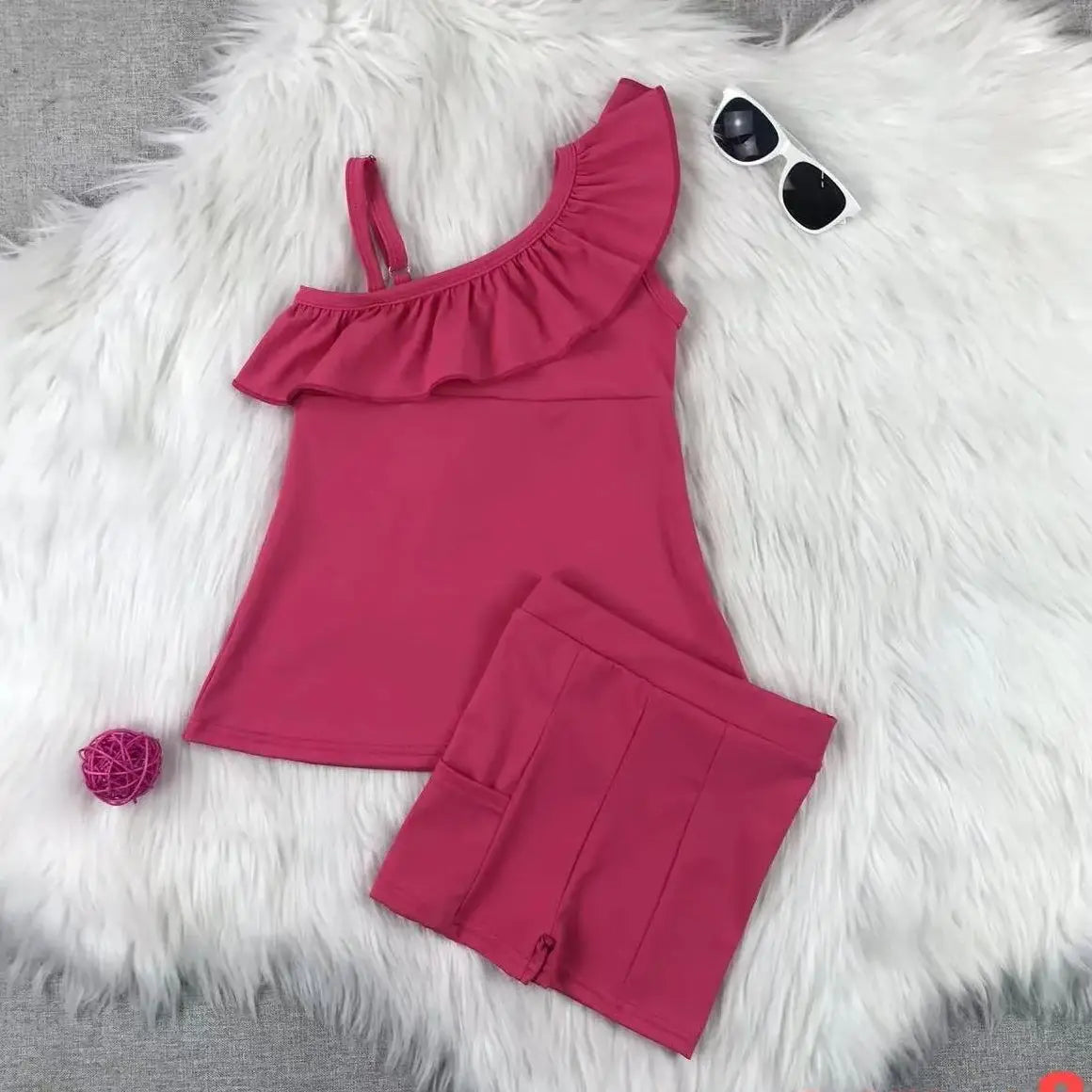 Activewear Clothing Girls Yoga Set 2-8 Years Back Shorts Skirt Nylon Spandex Cute Sport Outfit Breathable Activewear for Toddler