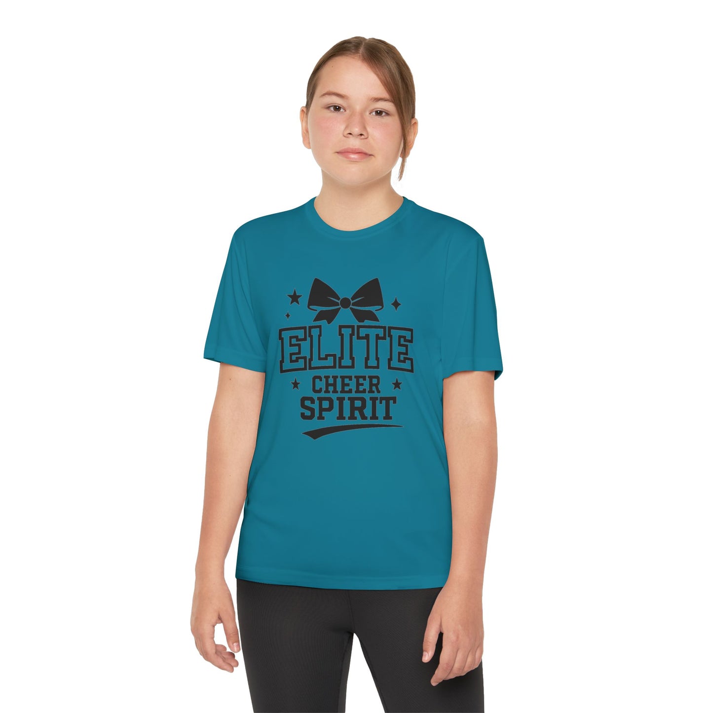 Elite Cheer Spirit Youth Tee, Cheerleading Shirt, Competition T-Shirt, Youth Sports Wear, Team Apparel, Gift for Cheerleaders