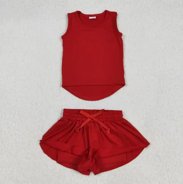 Activewear Clothing Girls Yoga Set 2-8 Years Back Shorts Skirt Nylon Spandex Cute Sport Outfit Breathable Activewear for Toddler