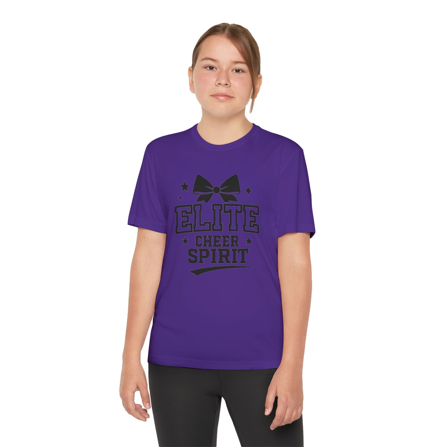 Elite Cheer Spirit Youth Tee, Cheerleading Shirt, Competition T-Shirt, Youth Sports Wear, Team Apparel, Gift for Cheerleaders