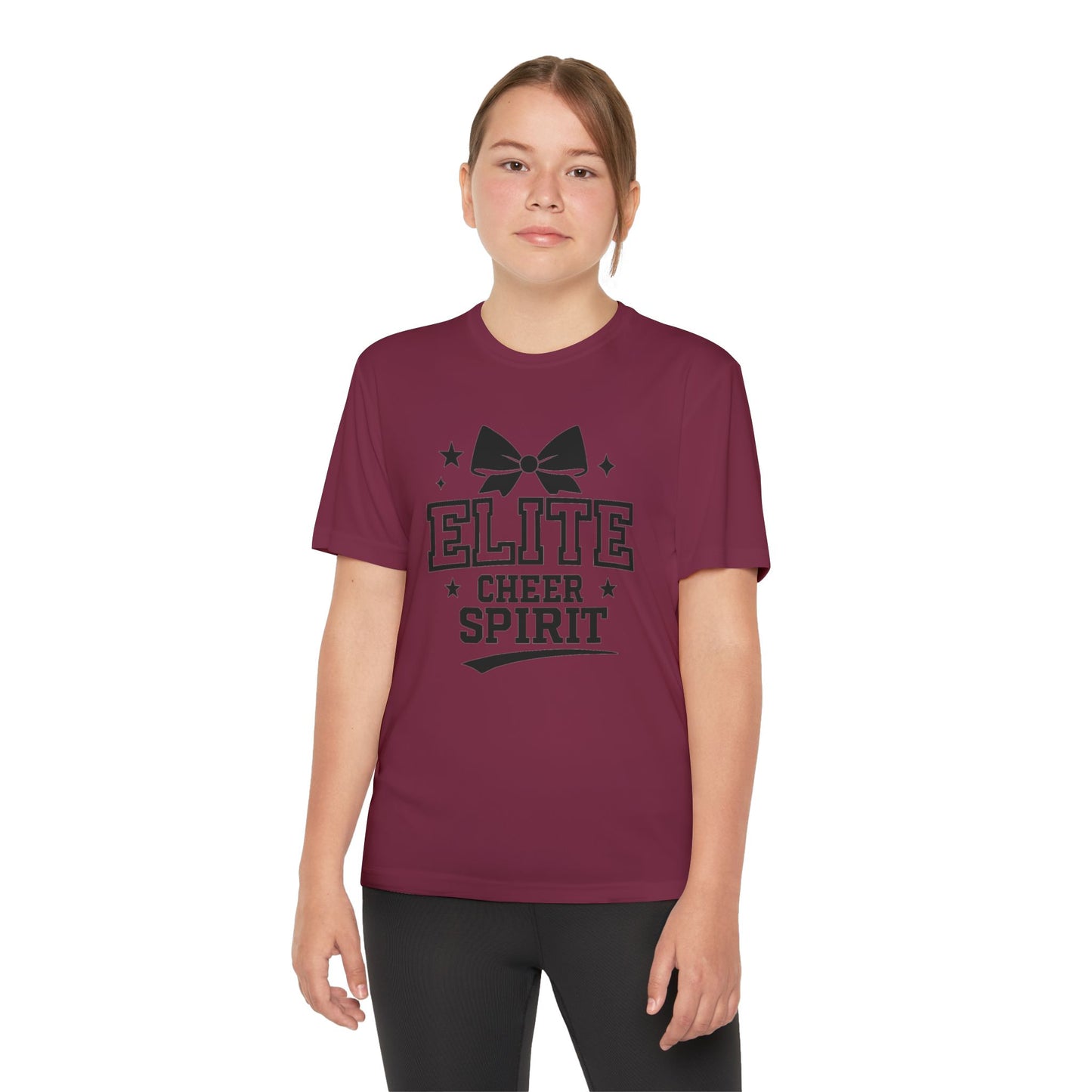 Elite Cheer Spirit Youth Tee, Cheerleading Shirt, Competition T-Shirt, Youth Sports Wear, Team Apparel, Gift for Cheerleaders