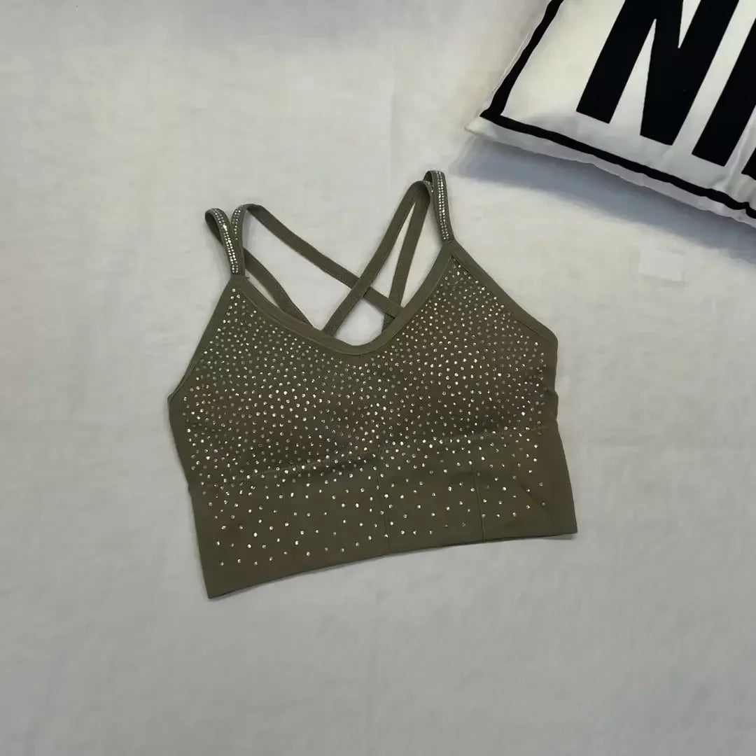 Yoga Exercise  Women's Tank Top rhinestones camis