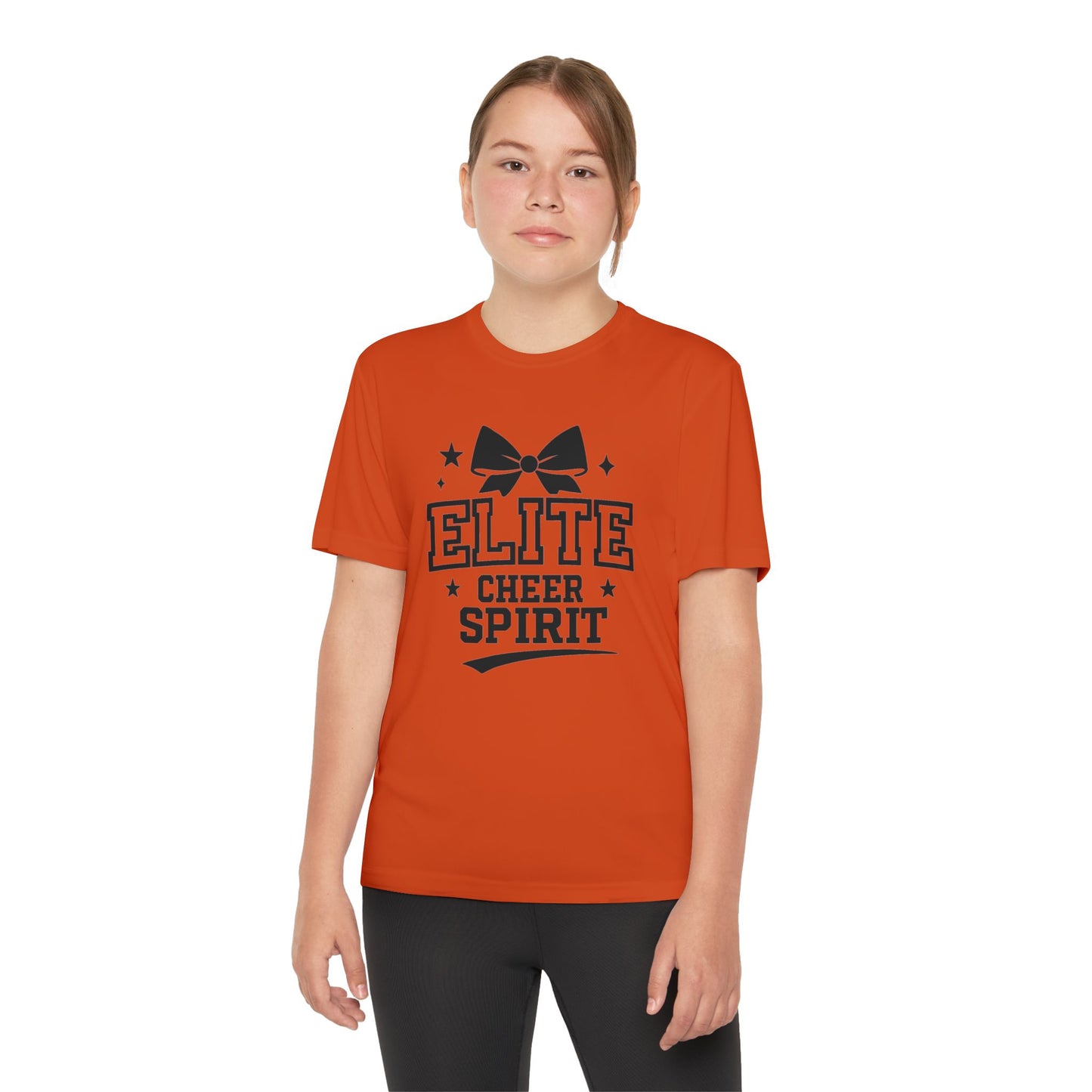 Elite Cheer Spirit Youth Tee, Cheerleading Shirt, Competition T-Shirt, Youth Sports Wear, Team Apparel, Gift for Cheerleaders