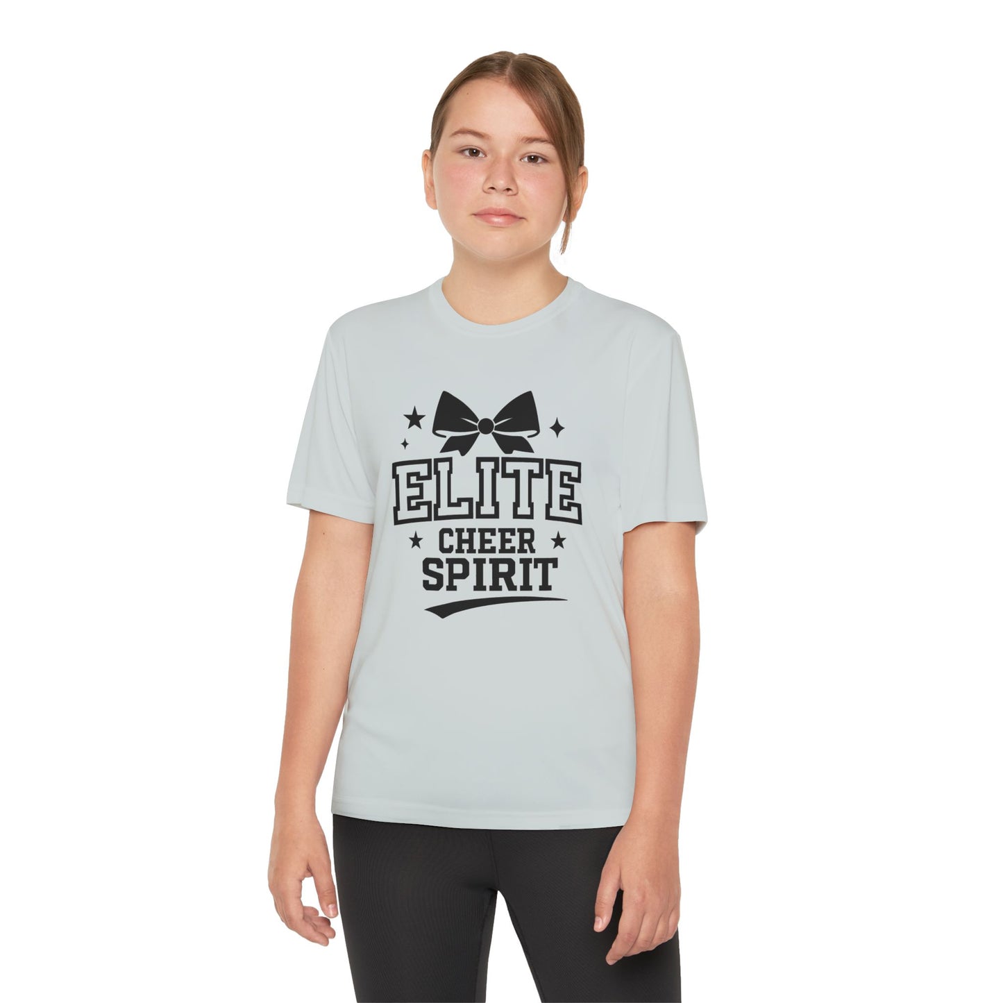 Elite Cheer Spirit Youth Tee, Cheerleading Shirt, Competition T-Shirt, Youth Sports Wear, Team Apparel, Gift for Cheerleaders