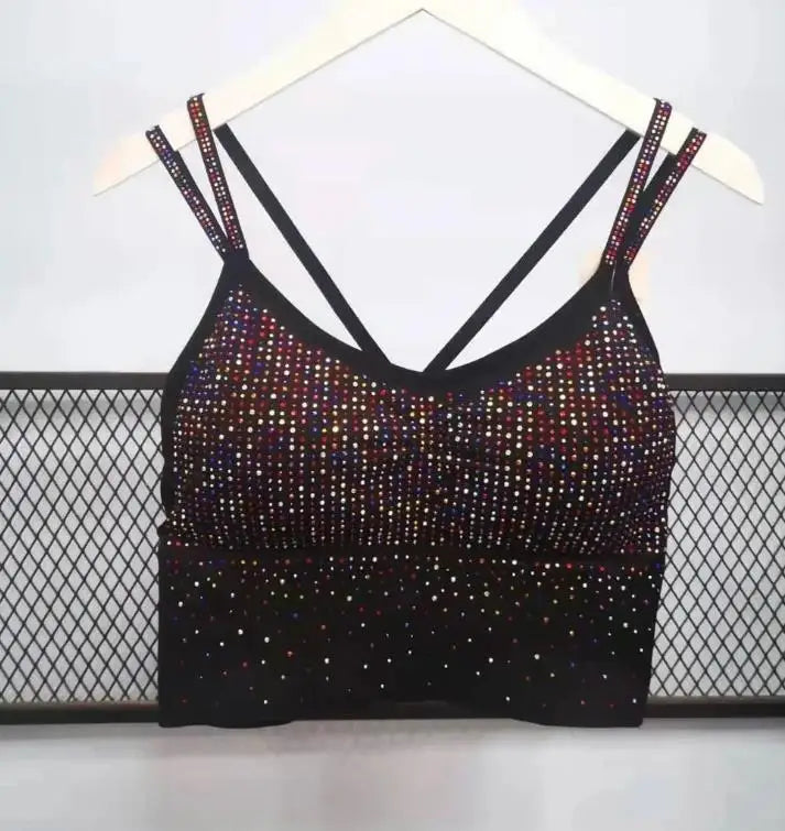 Yoga Exercise  Women's Tank Top rhinestones camis