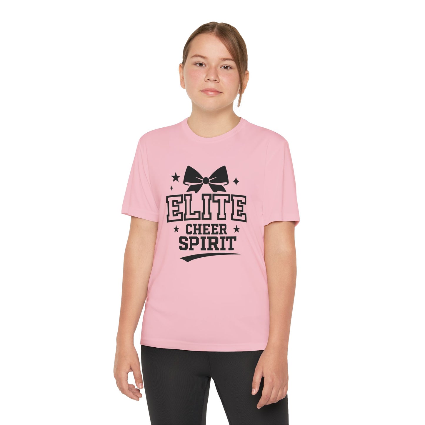 Elite Cheer Spirit Youth Tee, Cheerleading Shirt, Competition T-Shirt, Youth Sports Wear, Team Apparel, Gift for Cheerleaders