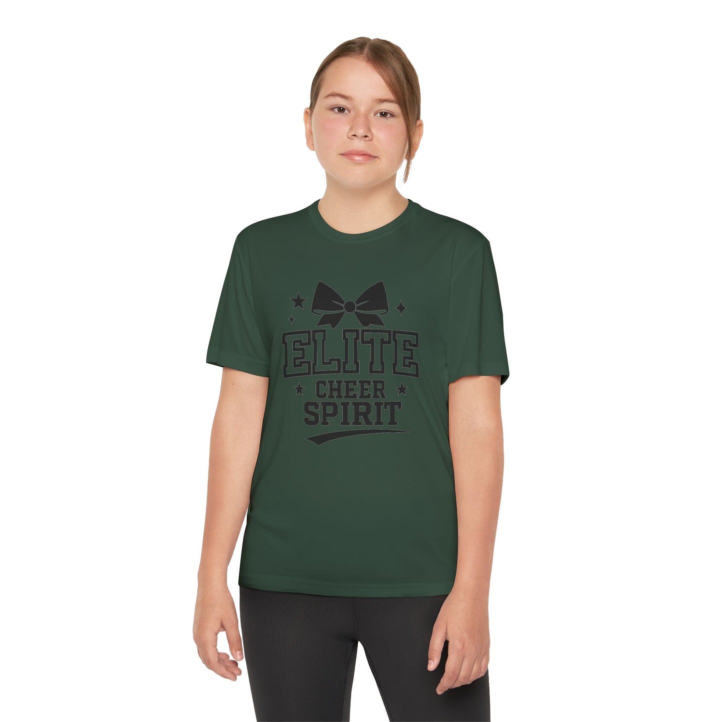 Elite Cheer Spirit Youth Tee, Cheerleading Shirt, Competition T-Shirt, Youth Sports Wear, Team Apparel, Gift for Cheerleaders