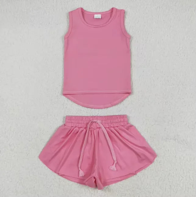 Activewear Clothing Girls Yoga Set 2-8 Years Back Shorts Skirt Nylon Spandex Cute Sport Outfit Breathable Activewear for Toddler