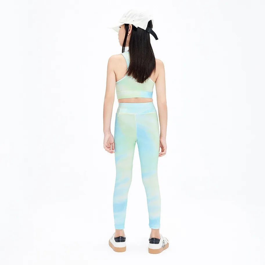 Girls Quick Dry Sports Set Kids Workout Running Yoga Sets Outfits High Stretch Breathable Training 2 Pieces Fitness Clothing