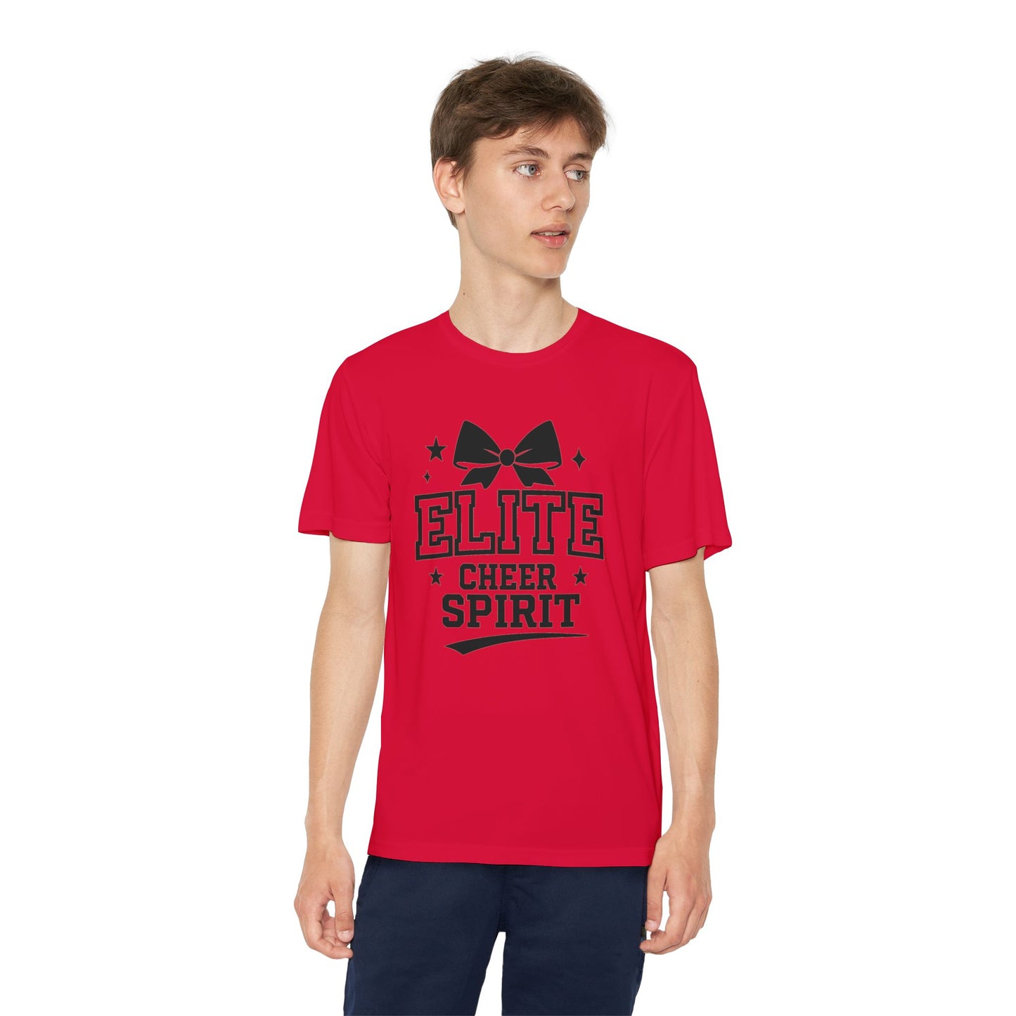 Elite Cheer Spirit Youth Tee, Cheerleading Shirt, Competition T-Shirt, Youth Sports Wear, Team Apparel, Gift for Cheerleaders