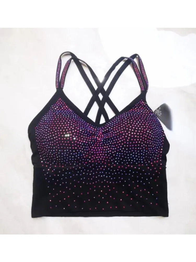 Yoga Exercise  Women's Tank Top rhinestones camis