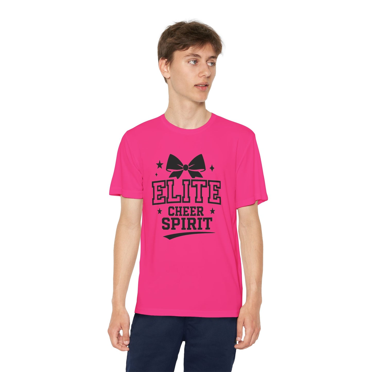 Elite Cheer Spirit Youth Tee, Cheerleading Shirt, Competition T-Shirt, Youth Sports Wear, Team Apparel, Gift for Cheerleaders