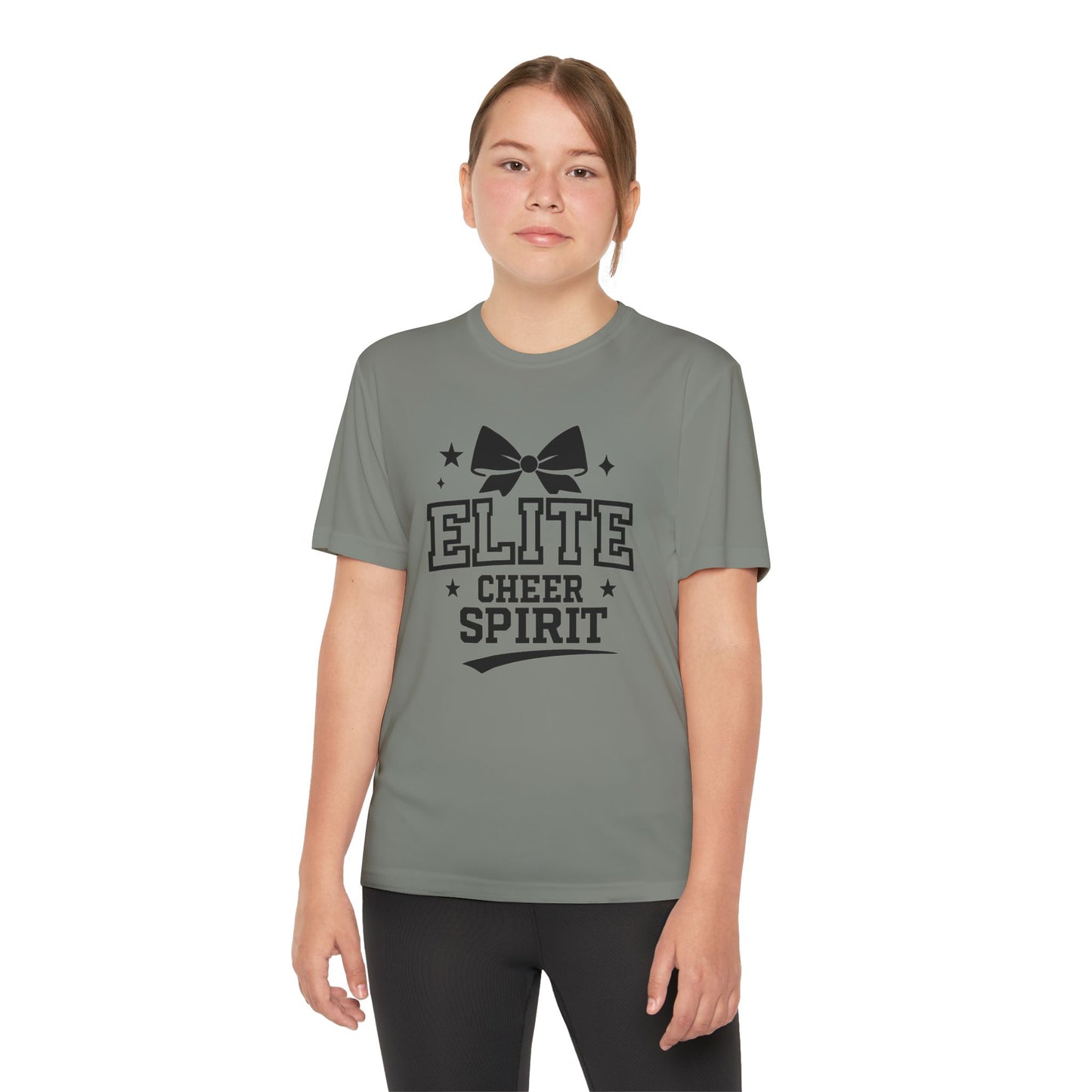 Elite Cheer Spirit Youth Tee, Cheerleading Shirt, Competition T-Shirt, Youth Sports Wear, Team Apparel, Gift for Cheerleaders