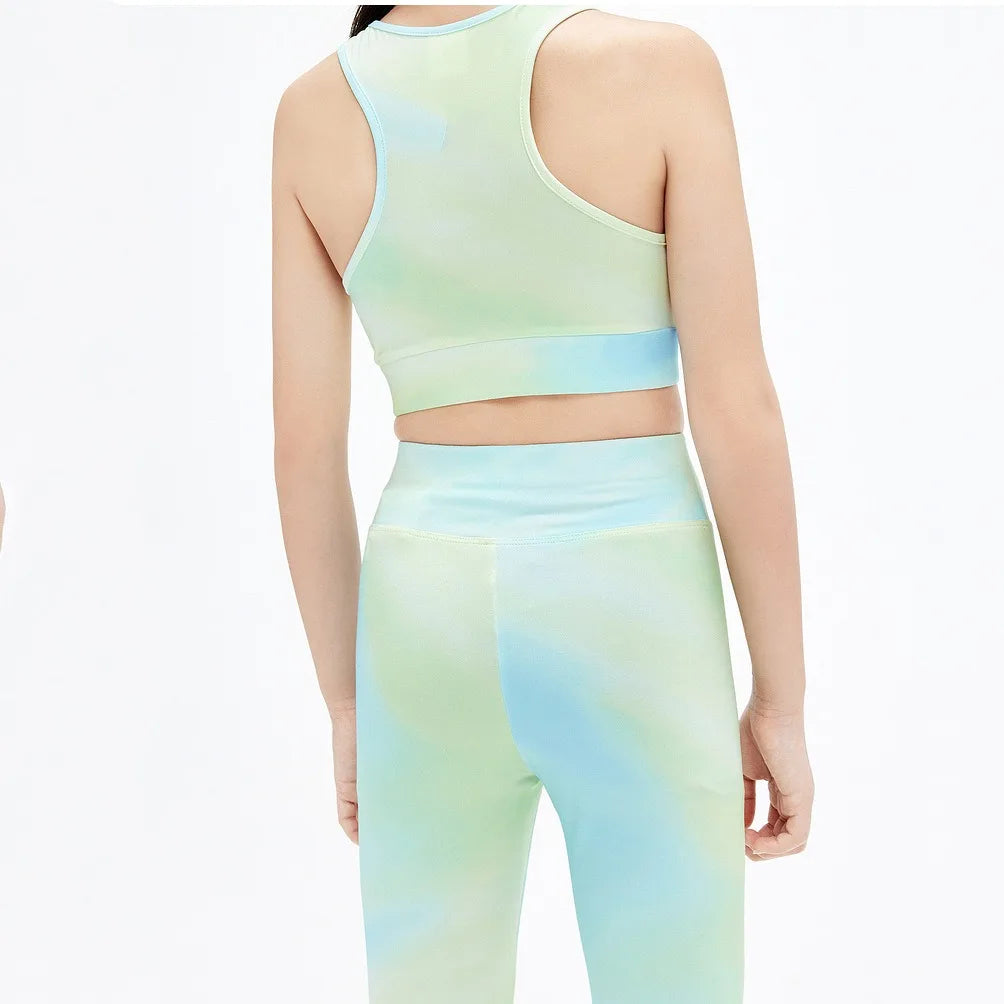 Girls Quick Dry Sports Set Kids Workout Running Yoga Sets Outfits High Stretch Breathable Training 2 Pieces Fitness Clothing