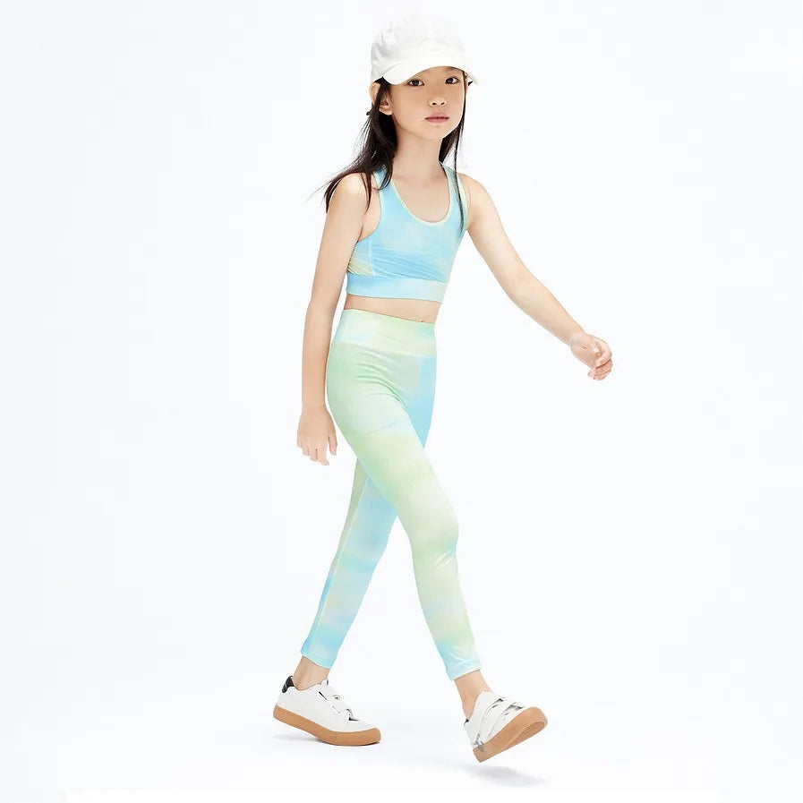 Girls Quick Dry Sports Set Kids Workout Running Yoga Sets Outfits High Stretch Breathable Training 2 Pieces Fitness Clothing