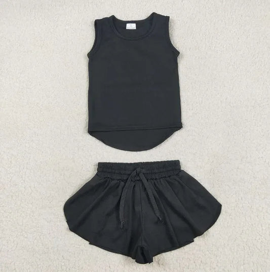 Wholesale RTS Yoga Material Two Piece Shorts Sets Girls Activewear Clothing Fitness Sports Wear Toddler Gym Outfits