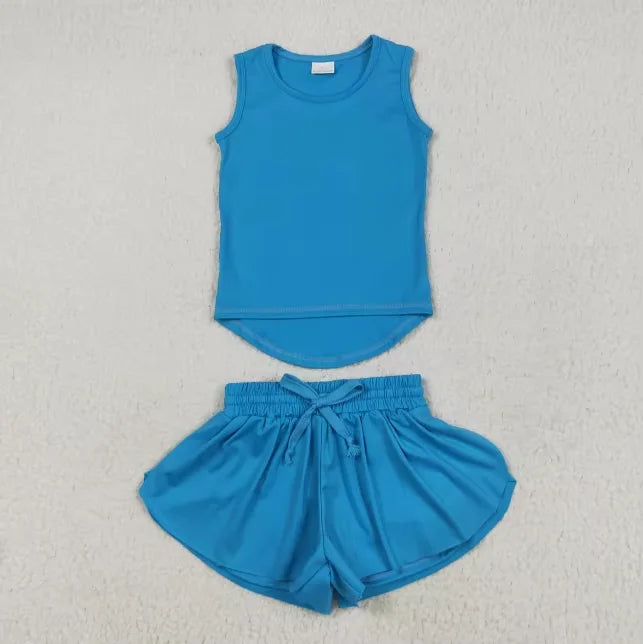 Activewear Clothing Girls Yoga Set 2-8 Years Back Shorts Skirt Nylon Spandex Cute Sport Outfit Breathable Activewear for Toddler